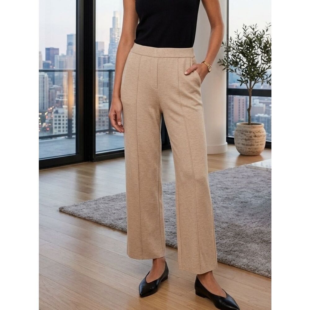 Take 50% OFF- J.Jill Women's Beige Wide-Leg Ponte Pants, Size-S